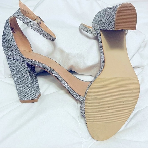 Madden Girl Women's Glitter Block Heels - Silver - Picture 2 of 4